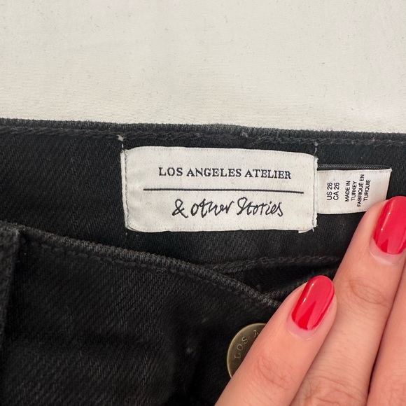 Black Ruffle Hem Jeans - Picture 3 of 3